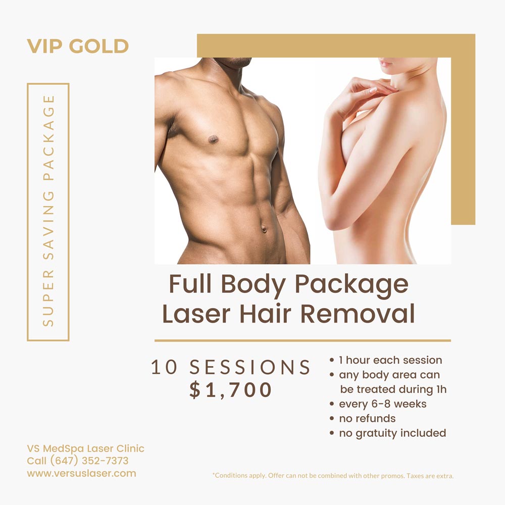 Full body laser hair removal VIP-GOLD pack