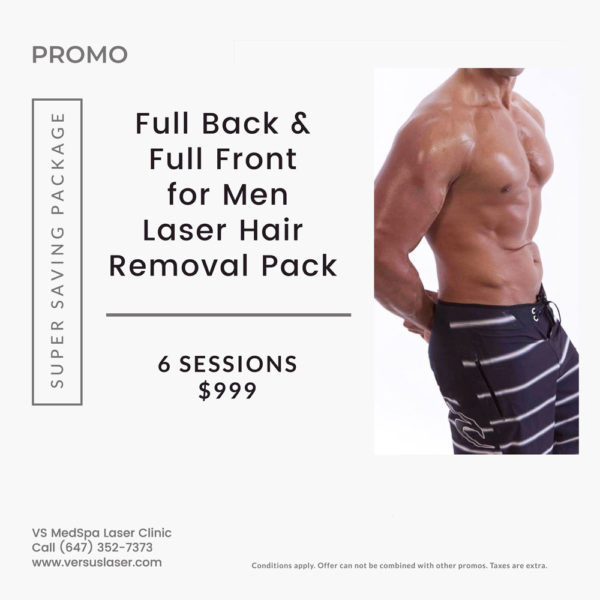 Full Back and Full Front Laser Hair Removal Pack for Men - VS MedSpa