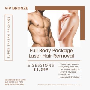 Full body laser per session VIP-BRONZE pack