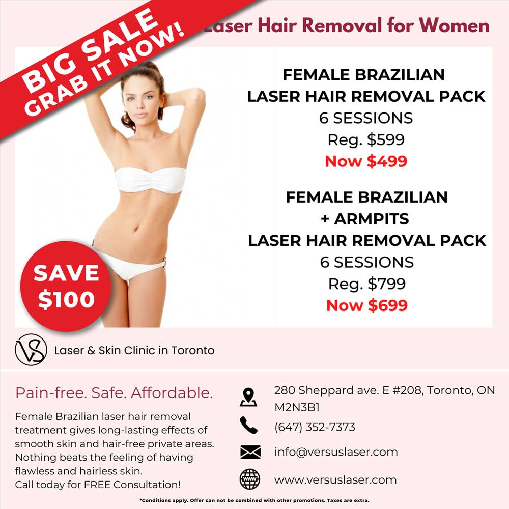 feale brazilian laser hair removal and armpits deal