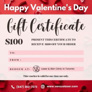 Happy Valentine’s Day gift certificate $100