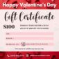 Happy Valentine’s Day gift certificate $100