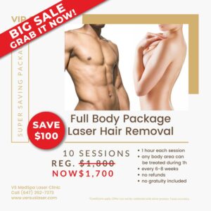 Full Body VIP Gold Laser Hair Removal Package sale