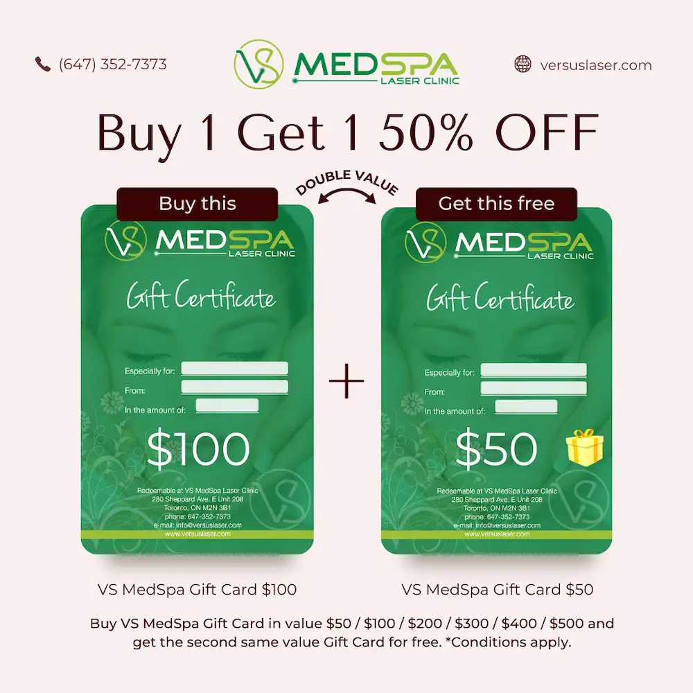 VS Med Spa Gift Card Buy 1 Get 1 50% Off